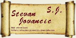 Stevan Jovančić vizit kartica